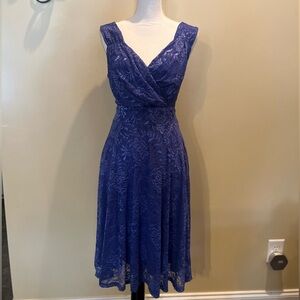 **NEW WITH TAGS** LARGE Blue Sleeveless Grace Karin V-Line Flare cocktail dress